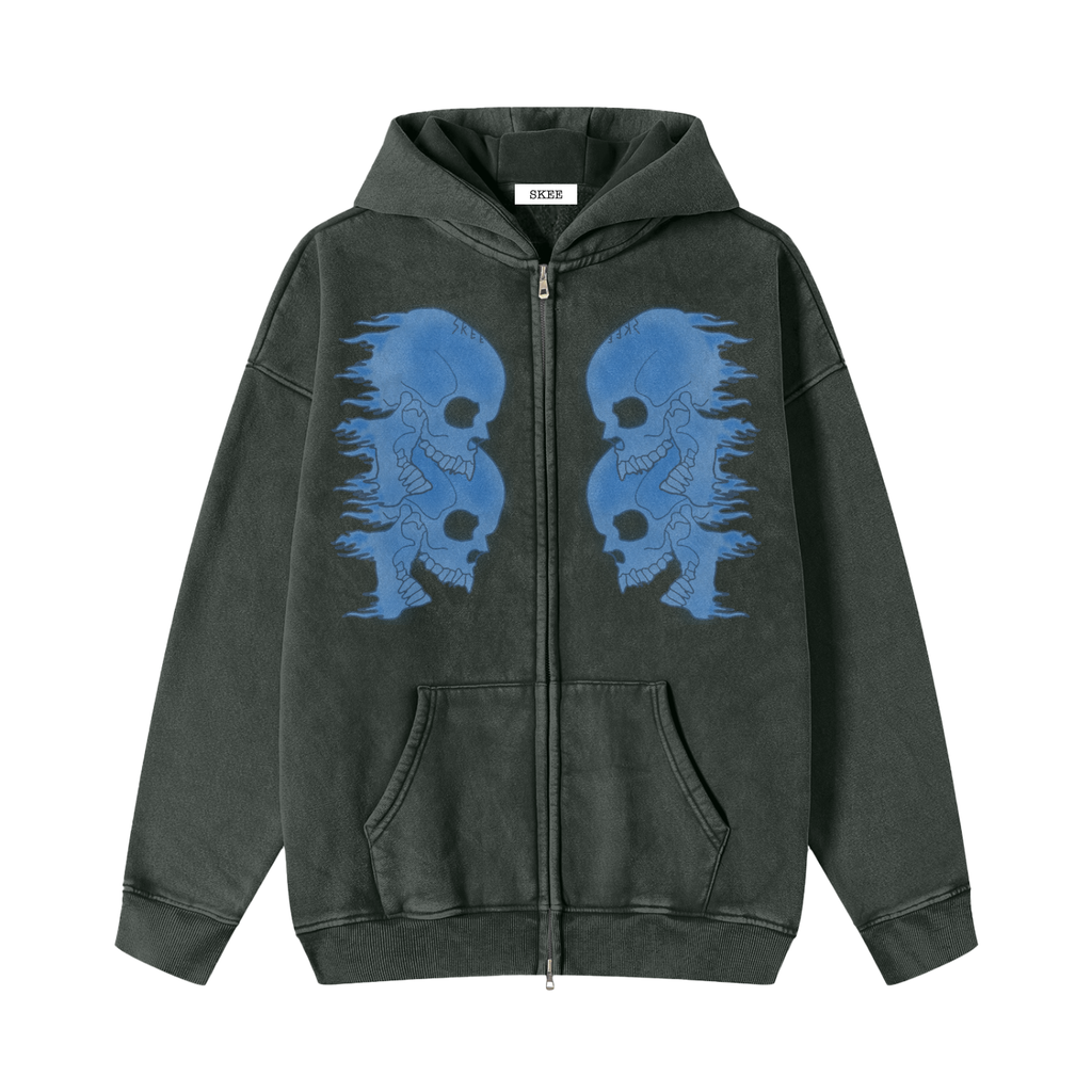 Flame Skull Zip Up