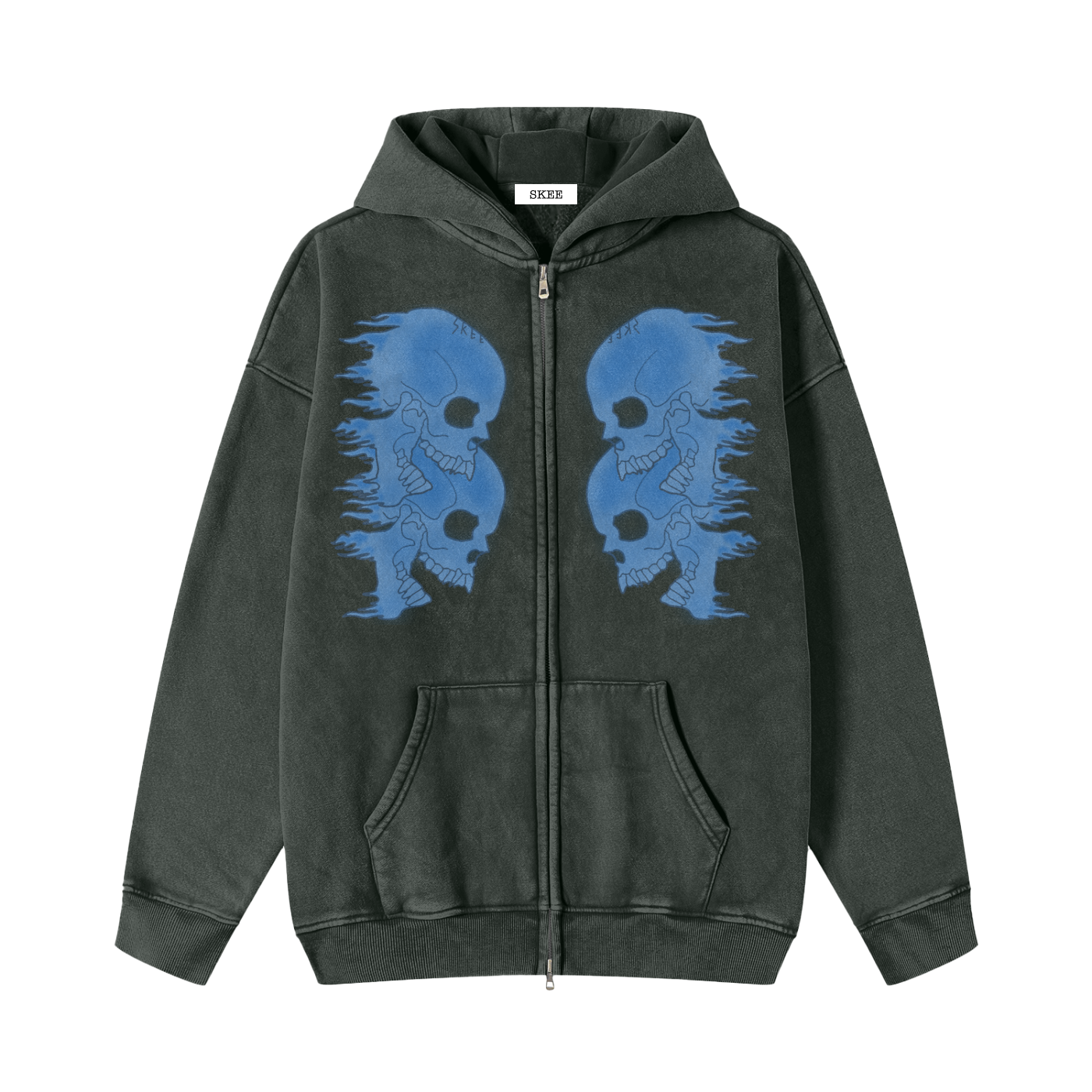Flame Skull Zip Up