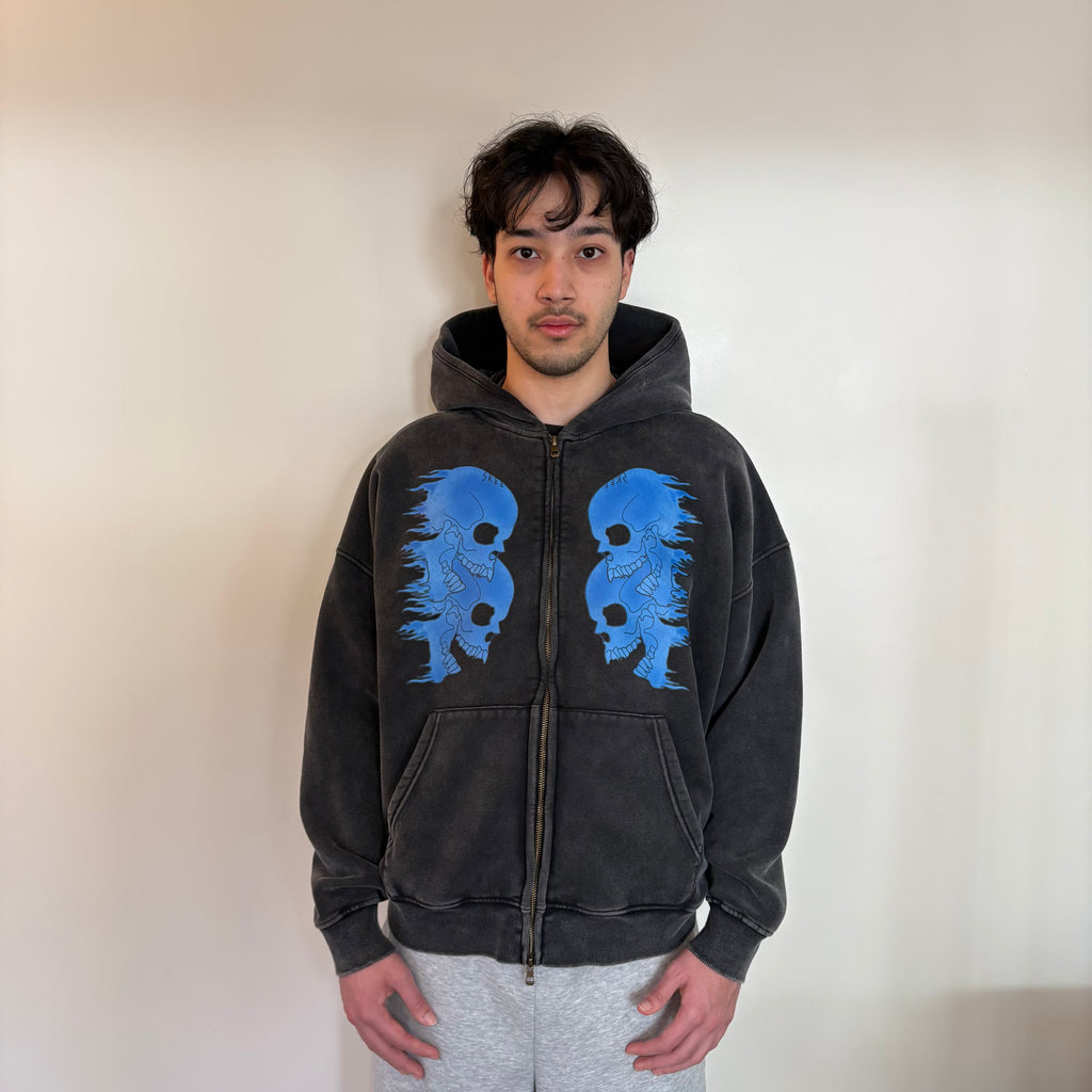 Flame Skull Zip Up